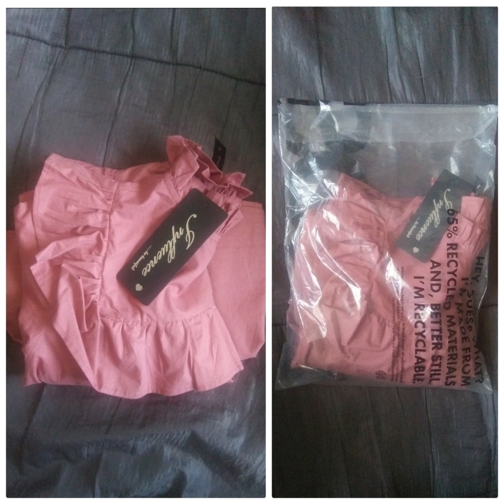 Cottagecore Mini Dress with Frill Detail in Pink - Picture 5 of 5